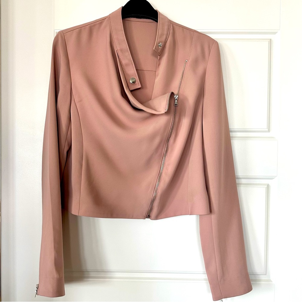 Express Asymmetrical Drape Moto Jacket - image 1